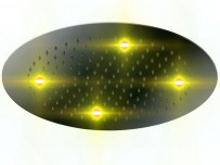 Тропический душ Otler Amber 42 см круг желтая подсветка